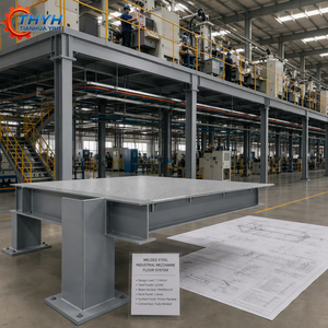 Welded Steel Industrial Mezzanine Floor System, Shot Blasted Primer Painted, Q345 Q355 Multi-Level Design, ISO 9001 Full QC