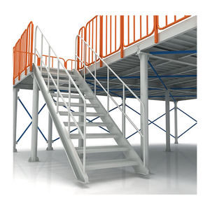 Steel Mezzanine Floor Racking System Custom Industrial Warehouse Platform with Staircase 500kg Load Capacity
