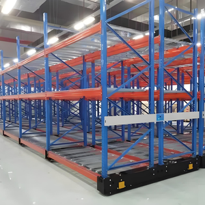 Space-Saving Mobile Storage Rack with Electric Drive System Reducing Aisle Space by up to 70%